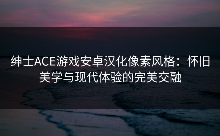 绅士ACE游戏安卓汉化像素风格：怀旧美学与现代体验的完美交融